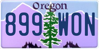 OR license plate 899WON