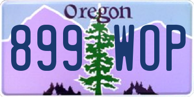 OR license plate 899WOP