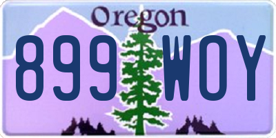 OR license plate 899WOY