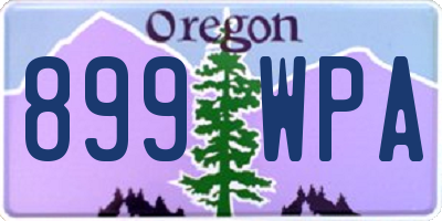 OR license plate 899WPA