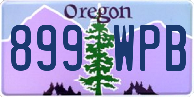 OR license plate 899WPB