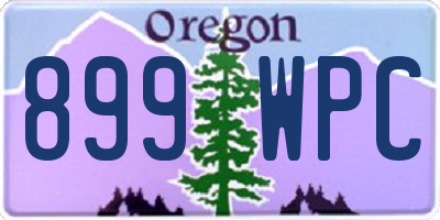 OR license plate 899WPC
