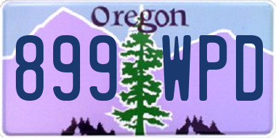 OR license plate 899WPD
