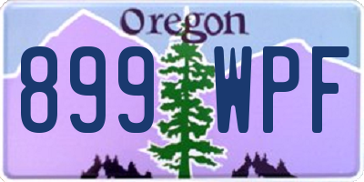 OR license plate 899WPF