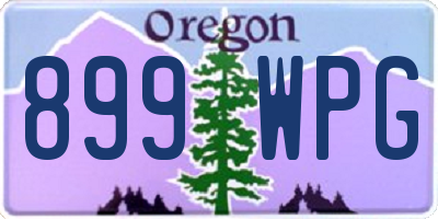 OR license plate 899WPG