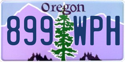 OR license plate 899WPH