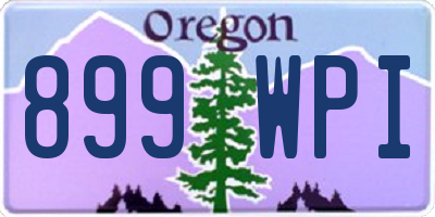 OR license plate 899WPI