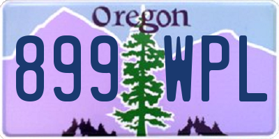 OR license plate 899WPL