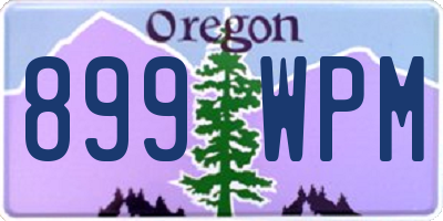 OR license plate 899WPM
