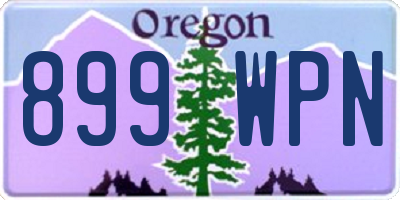 OR license plate 899WPN