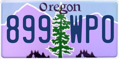 OR license plate 899WPO