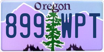 OR license plate 899WPT