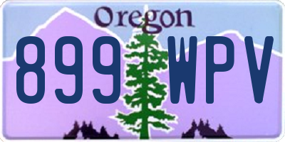 OR license plate 899WPV