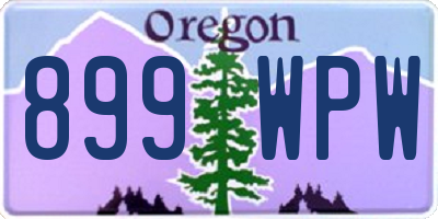 OR license plate 899WPW