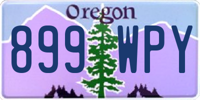 OR license plate 899WPY
