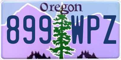 OR license plate 899WPZ