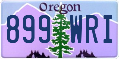 OR license plate 899WRI