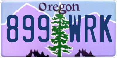 OR license plate 899WRK