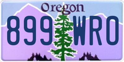 OR license plate 899WRO