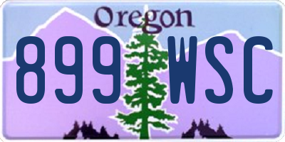 OR license plate 899WSC
