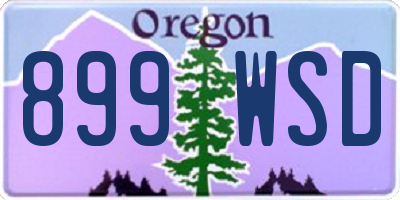 OR license plate 899WSD