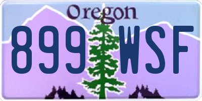 OR license plate 899WSF