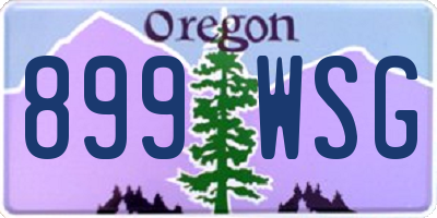 OR license plate 899WSG