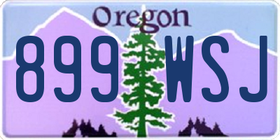 OR license plate 899WSJ
