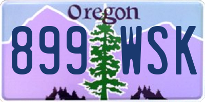 OR license plate 899WSK