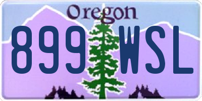 OR license plate 899WSL