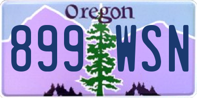 OR license plate 899WSN