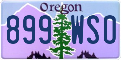 OR license plate 899WSO