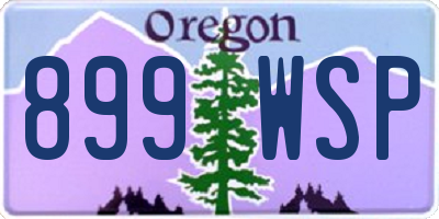 OR license plate 899WSP
