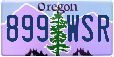 OR license plate 899WSR