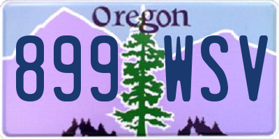 OR license plate 899WSV