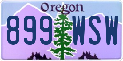 OR license plate 899WSW