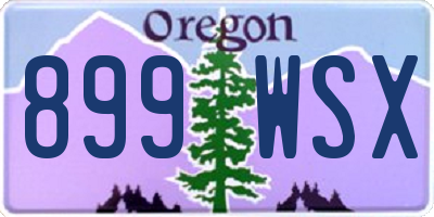 OR license plate 899WSX