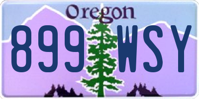 OR license plate 899WSY