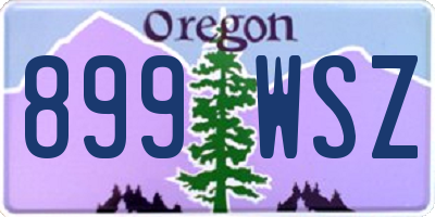 OR license plate 899WSZ