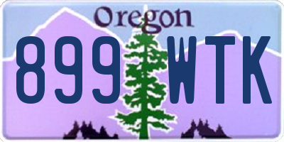 OR license plate 899WTK