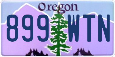OR license plate 899WTN