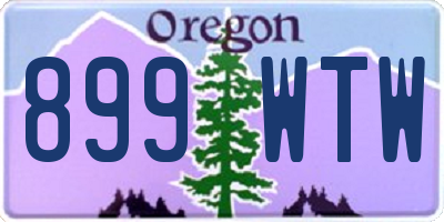 OR license plate 899WTW