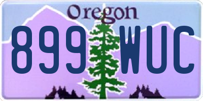 OR license plate 899WUC