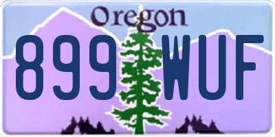 OR license plate 899WUF