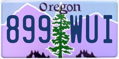 OR license plate 899WUI
