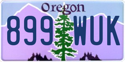 OR license plate 899WUK