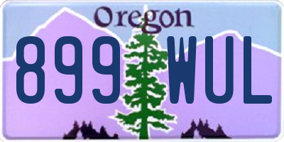 OR license plate 899WUL