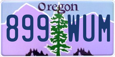 OR license plate 899WUM