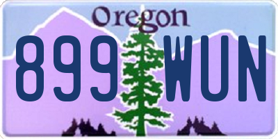 OR license plate 899WUN