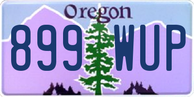 OR license plate 899WUP